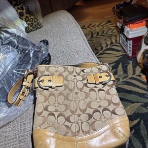 Coach Brown and Tan Crossbody Bag